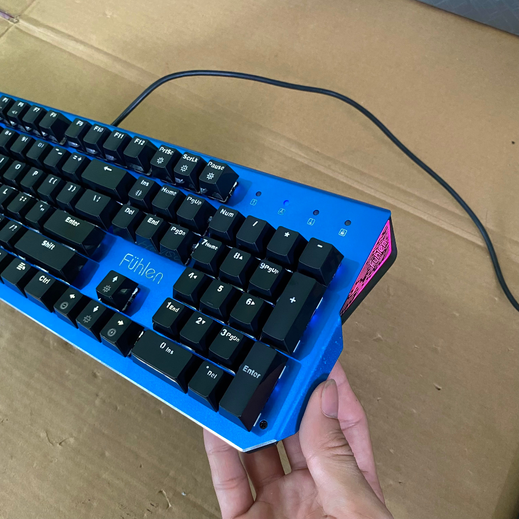 Bàn Phím Cơ Gaming Fuhlen Destroyer Xanh- Led Đơn Trắng Siêu Sáng, Siêu Đẹp
