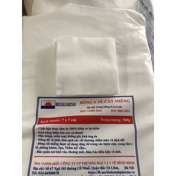 Bông Cắt Miêng , Bông Tẩy Trang Dùng Trong Y Tế , Phun Xăm , Thẩm Mỹ Bình Minh (gói 0,5kg)