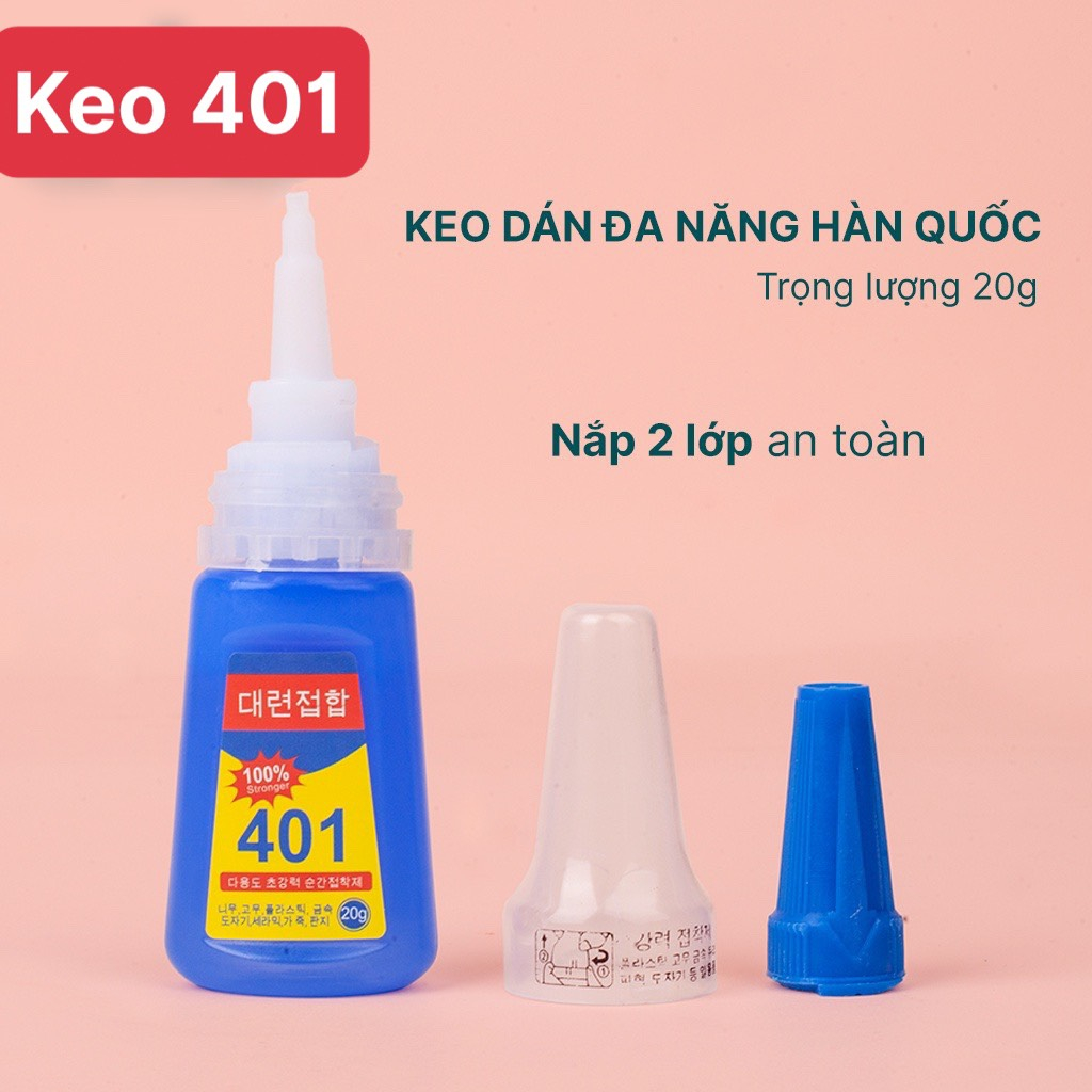 Keo 401 Byb Chính Hãng. Gắn Móng Gải Siêu Chắc. Lọ To 20G