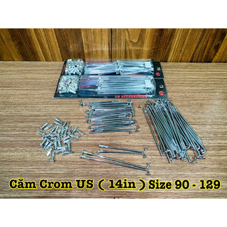 Căm Crom 14in Size 90/129 Dành Cho Xe Tay Ga Đi Bánh Căm ( Thương Hiệu US ) >>>>