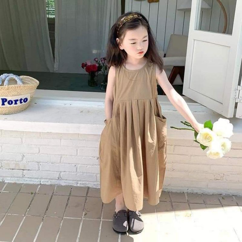 Đầm Bé Gái Sát Nách Có Túi