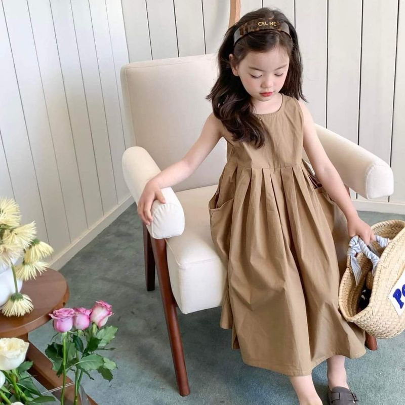 Đầm Bé Gái Sát Nách Có Túi