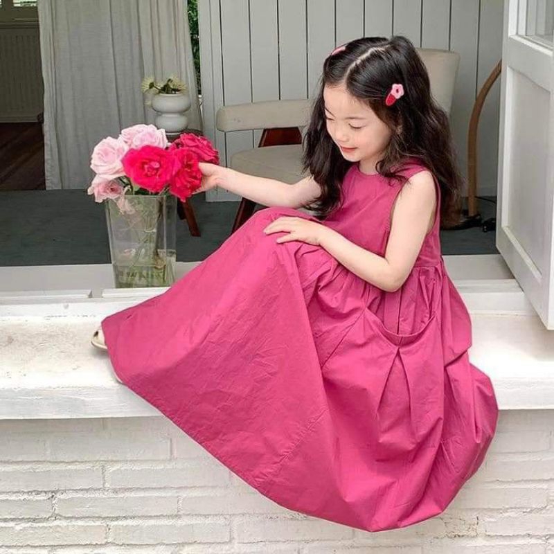 Đầm Bé Gái Sát Nách Có Túi
