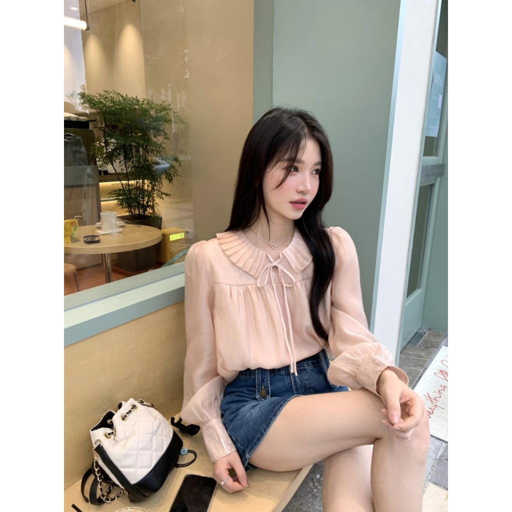 Áo Sơ Mi Nữ Dài Tay Dáng Rộng Điệu Đà Sang Chảnh Phong Cách Công Sở