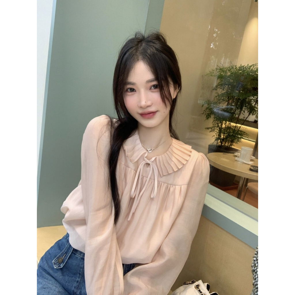 Áo Sơ Mi Nữ Dài Tay Dáng Rộng Điệu Đà Sang Chảnh Phong Cách Công Sở