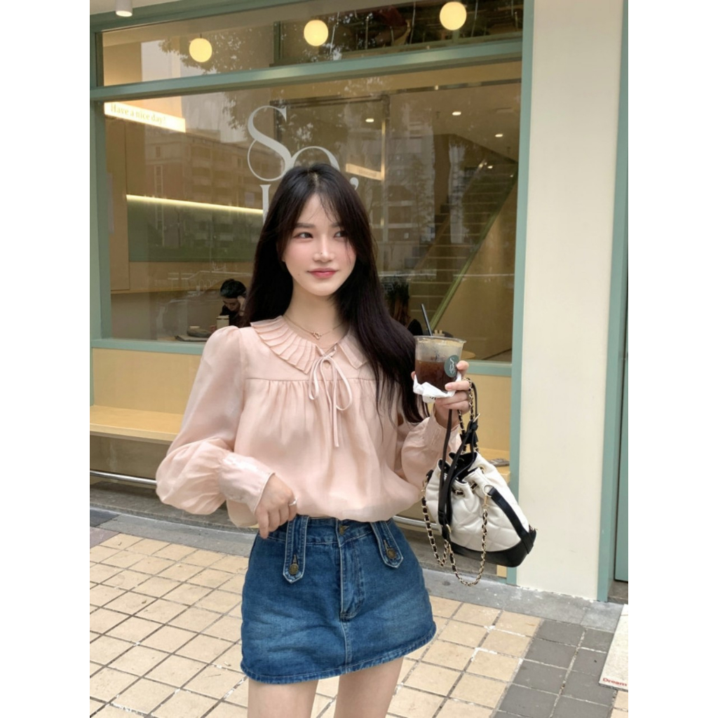 Áo Sơ Mi Nữ Dài Tay Dáng Rộng Điệu Đà Sang Chảnh Phong Cách Công Sở