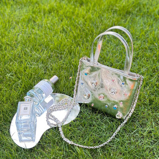 𝐁𝐥𝐚𝐮𝐞𝐁𝐥𝐮𝐦𝐞🦋 🫧✨ Silver  Pom Bag ✨🫧