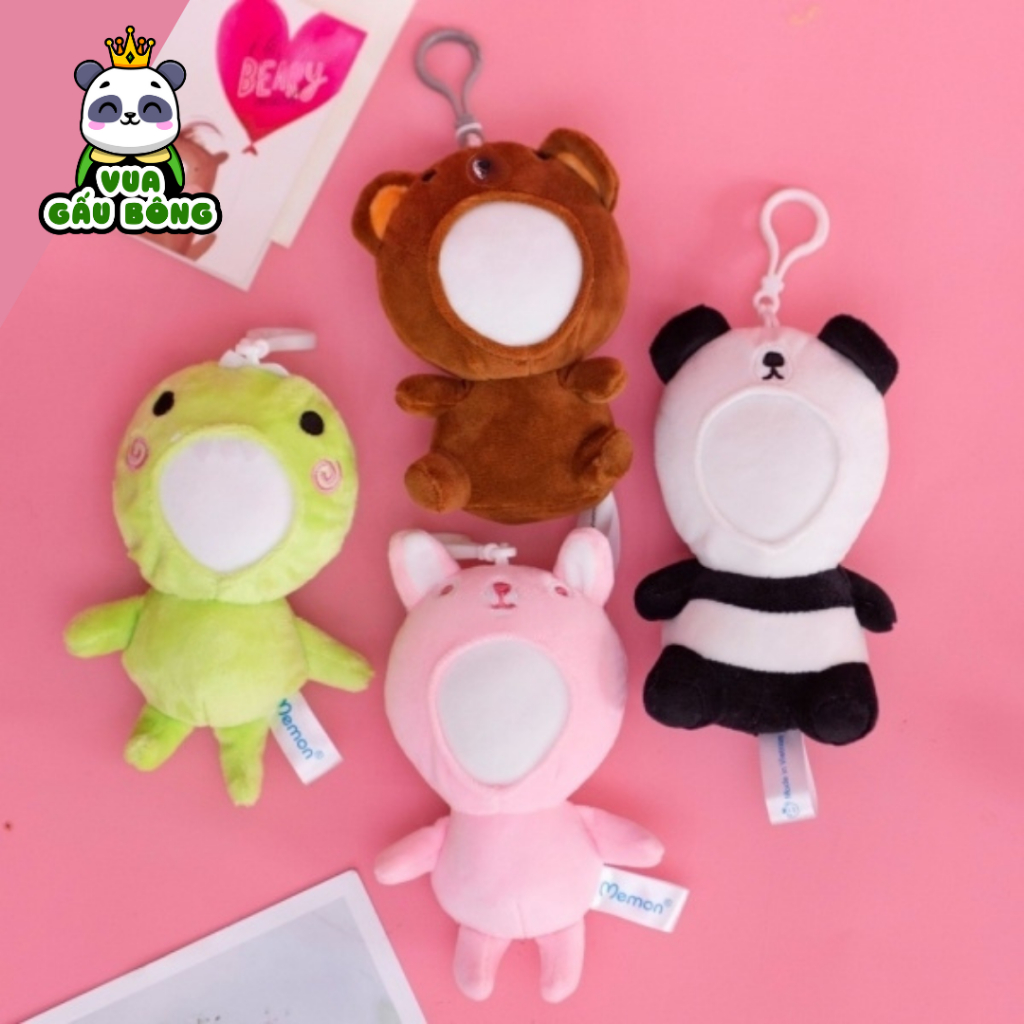 Gấu bông in ảnh, móc khóa thú bông ghép ảnh mặt dễ thương dành cho cặp đôi, bạn thân; quà tặng bạn bè Vua Gấu Bông