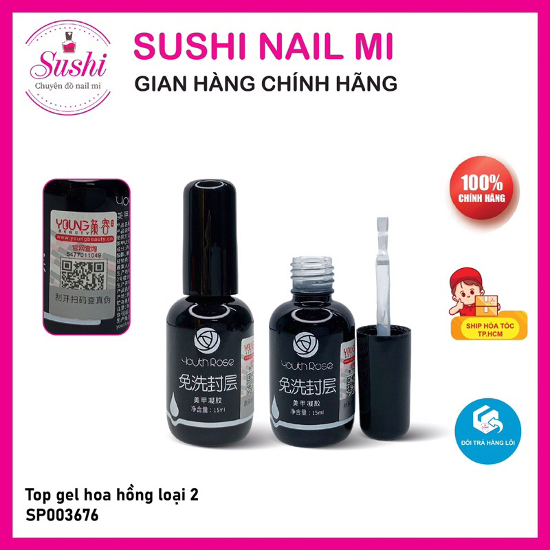 Base top cứng móng hoa hồng loại 2, liên kết gel chuyên dụng cho dân làm móng - Sushi nail mi