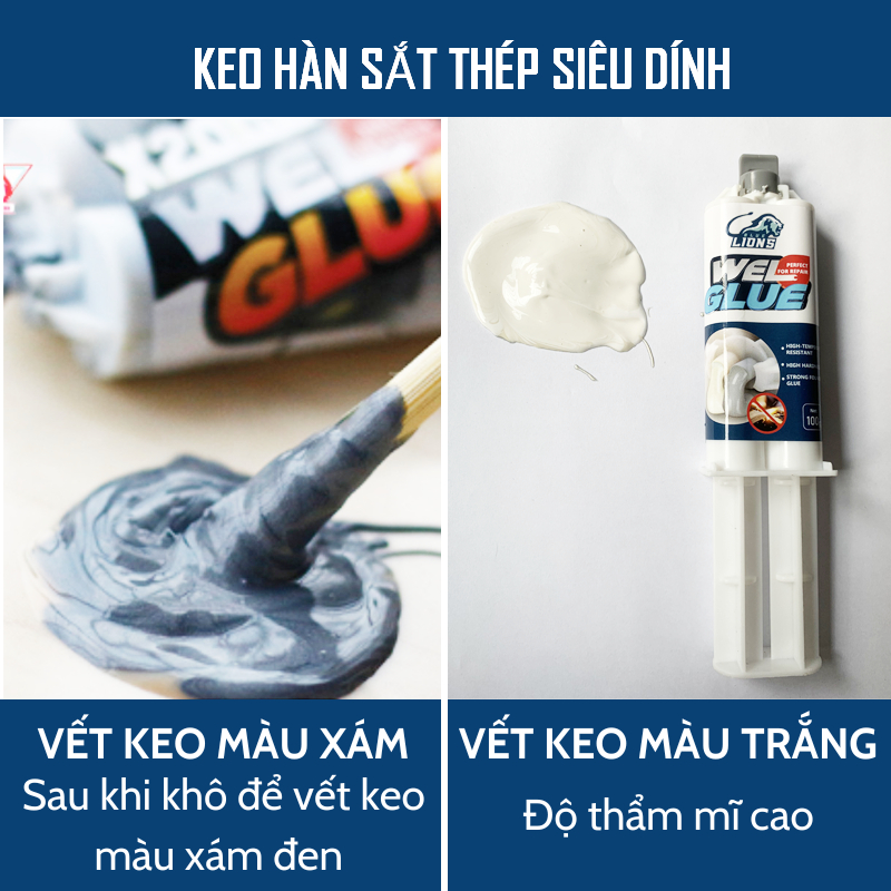 Keo hàn sắt, thép, kim loại keo hàn x2000 số một Nhật Bản, keo hàn gắn mọi vết nứt vỡ, keo dán sắt