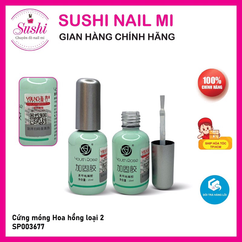 Base top cứng móng hoa hồng loại 2, liên kết gel chuyên dụng cho dân làm móng - Sushi nail mi