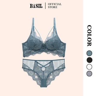 Set đồ lót nữ có gọng dây đan chéo, áo ngực phối ren nâng ngực QB22 Basil Official