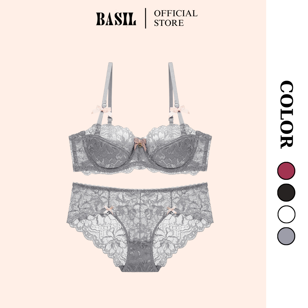 Set đồ lót cho nữ có gọng sexy, áo ngực phối ren nâng ngực gợi cảm hàng cao cấp QB02 Basil Official