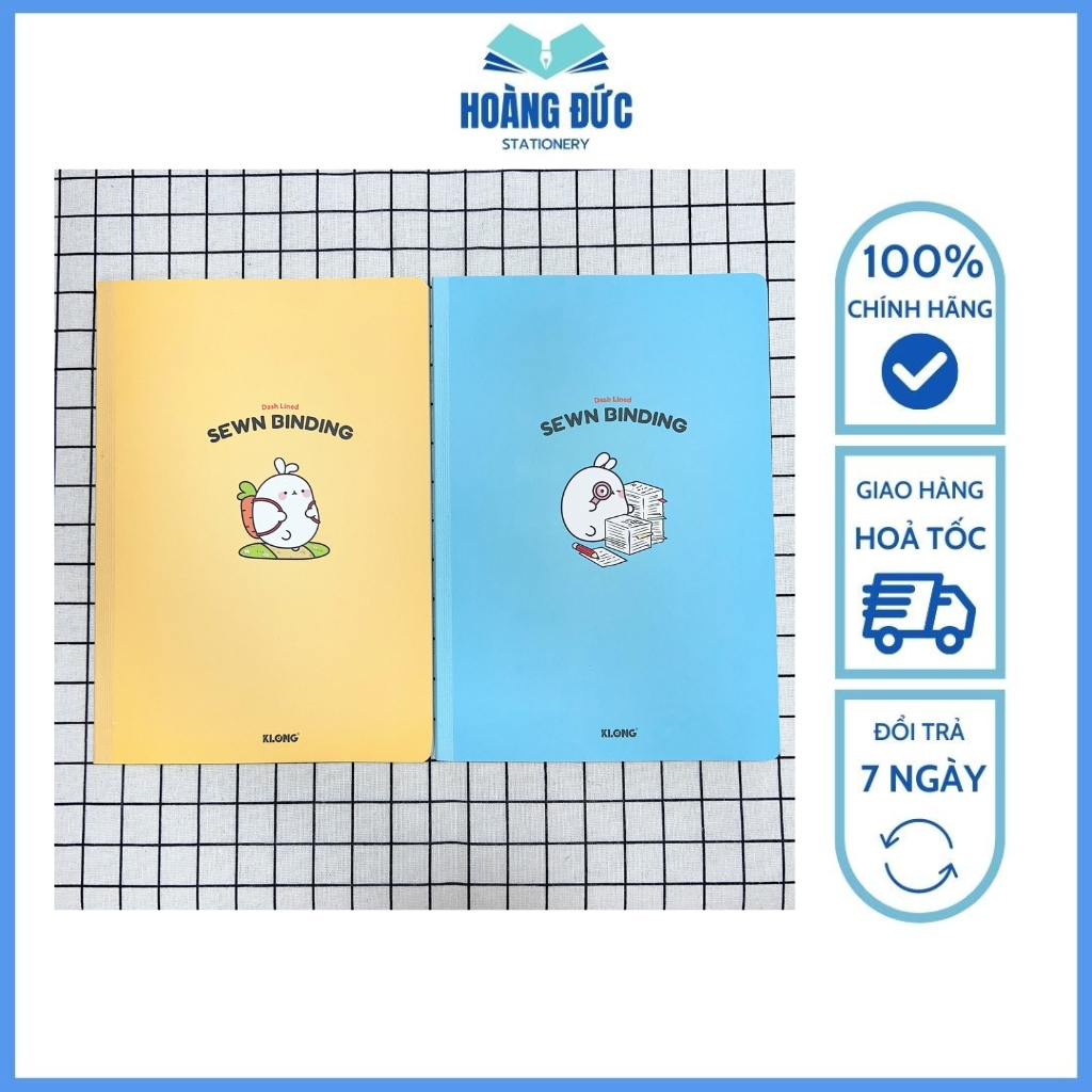 Vở kẻ ngang Klong nét đứt may dán gáy B5 80-120 trang - Định lượng 70gsm; MS: 800-801 - Hoàng Đức