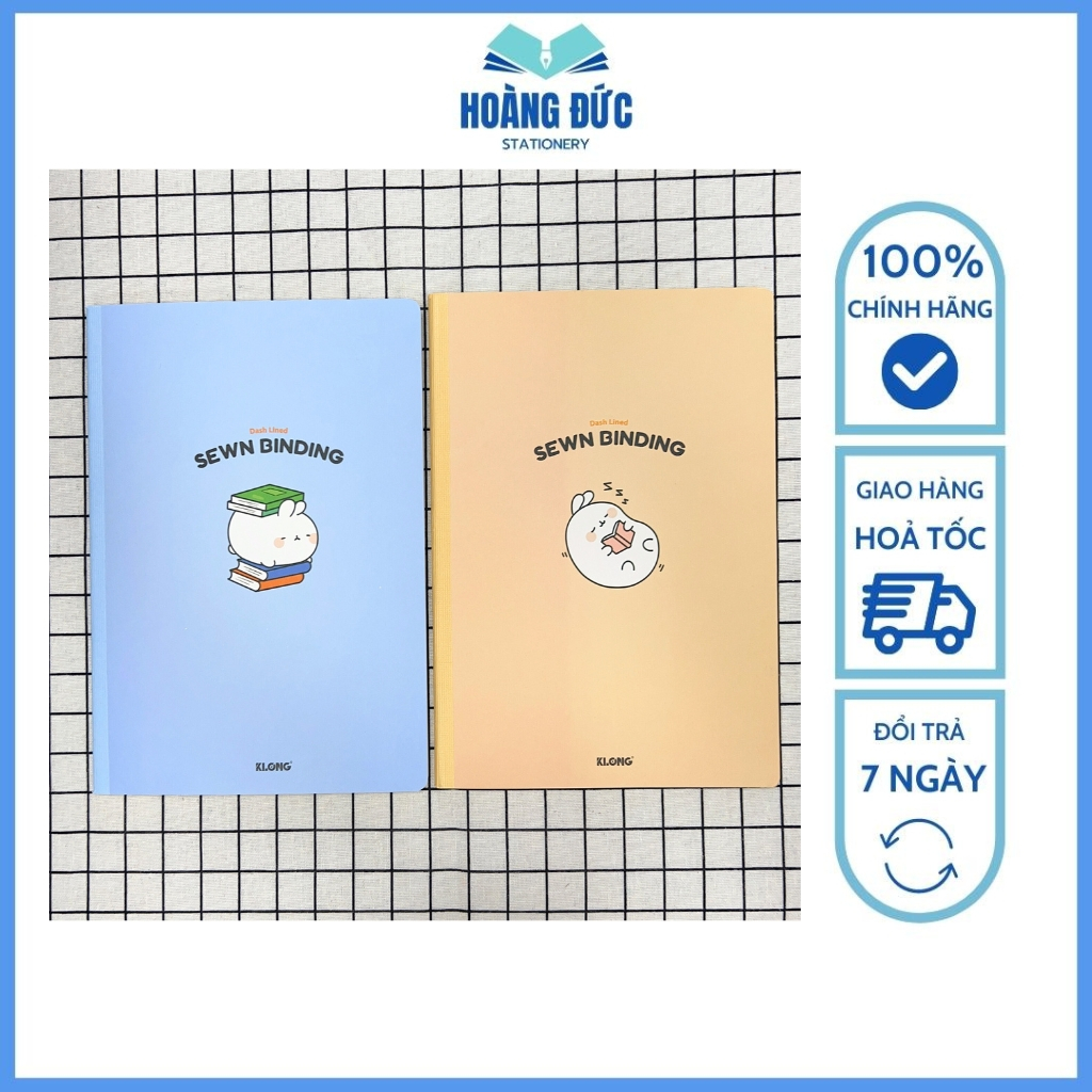 Vở kẻ ngang Klong nét đứt may dán gáy B5 80-120 trang - Định lượng 70gsm; MS: 800-801 - Hoàng Đức