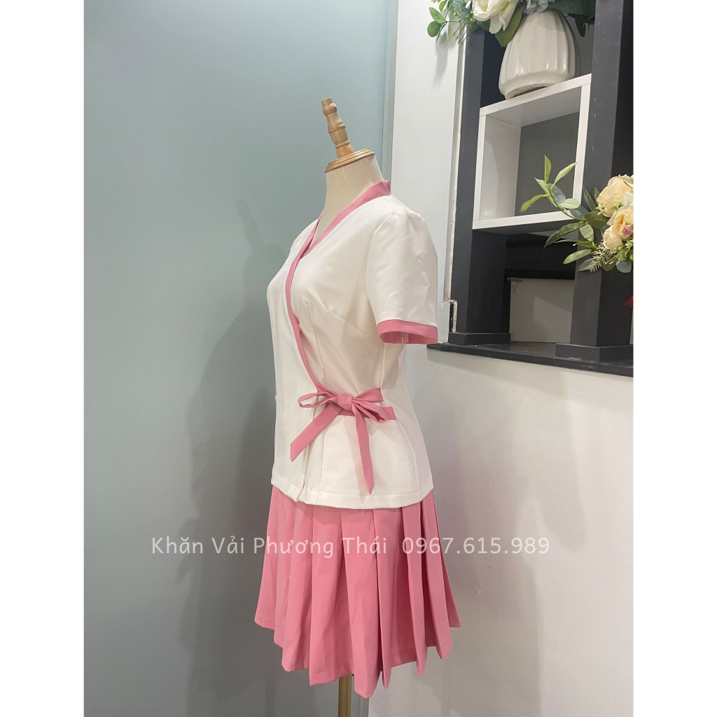 Đồng phục spa nữ cao cấp, vải cotton mát mịn, không nhăn