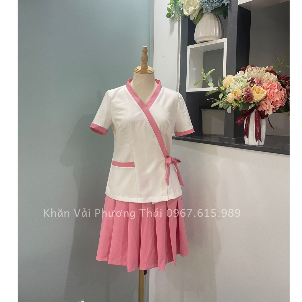 Đồng phục spa nữ cao cấp, vải cotton mát mịn, không nhăn