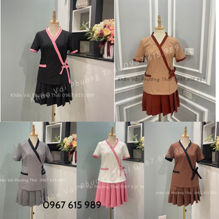 Đồng phục spa nữ cao cấp, vải cotton mát mịn, không nhăn