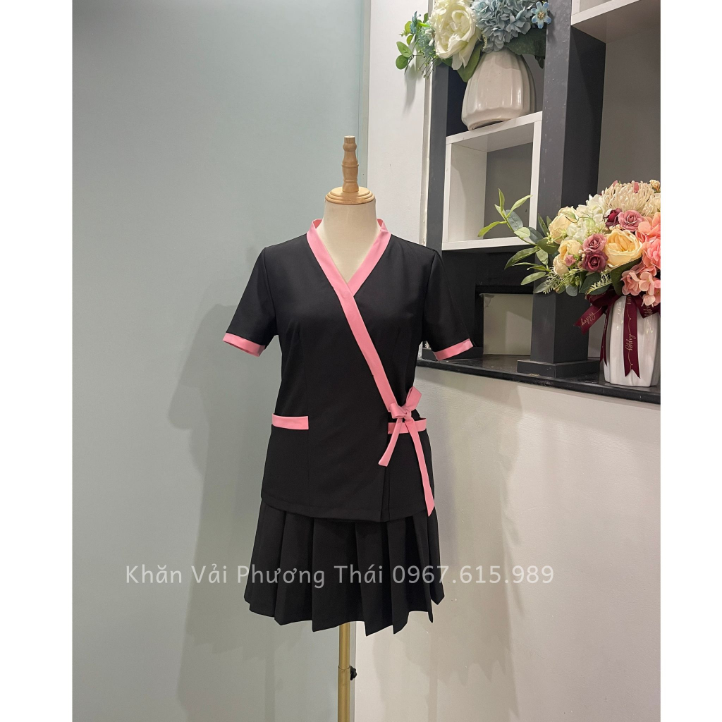Đồng phục spa nữ cao cấp, vải cotton mát mịn, không nhăn