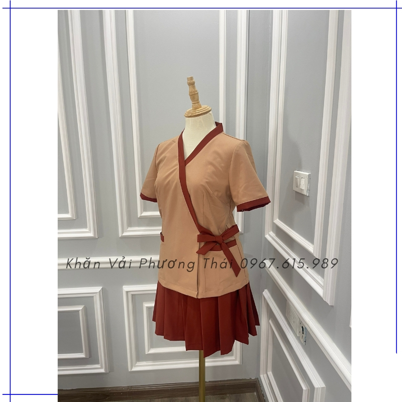 Đồng phục spa nữ cao cấp, vải cotton mát mịn, không nhăn
