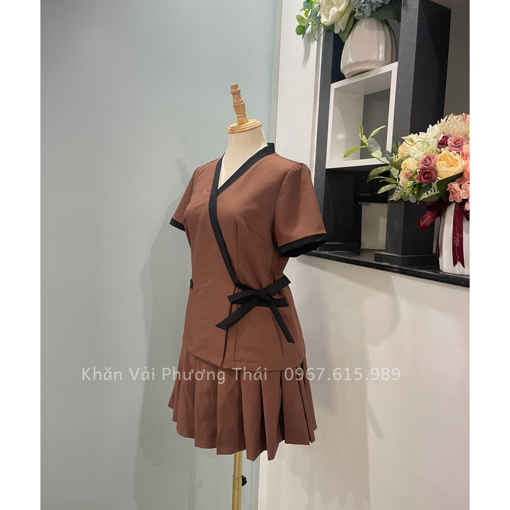 Đồng phục spa nữ cao cấp, vải cotton mát mịn, không nhăn