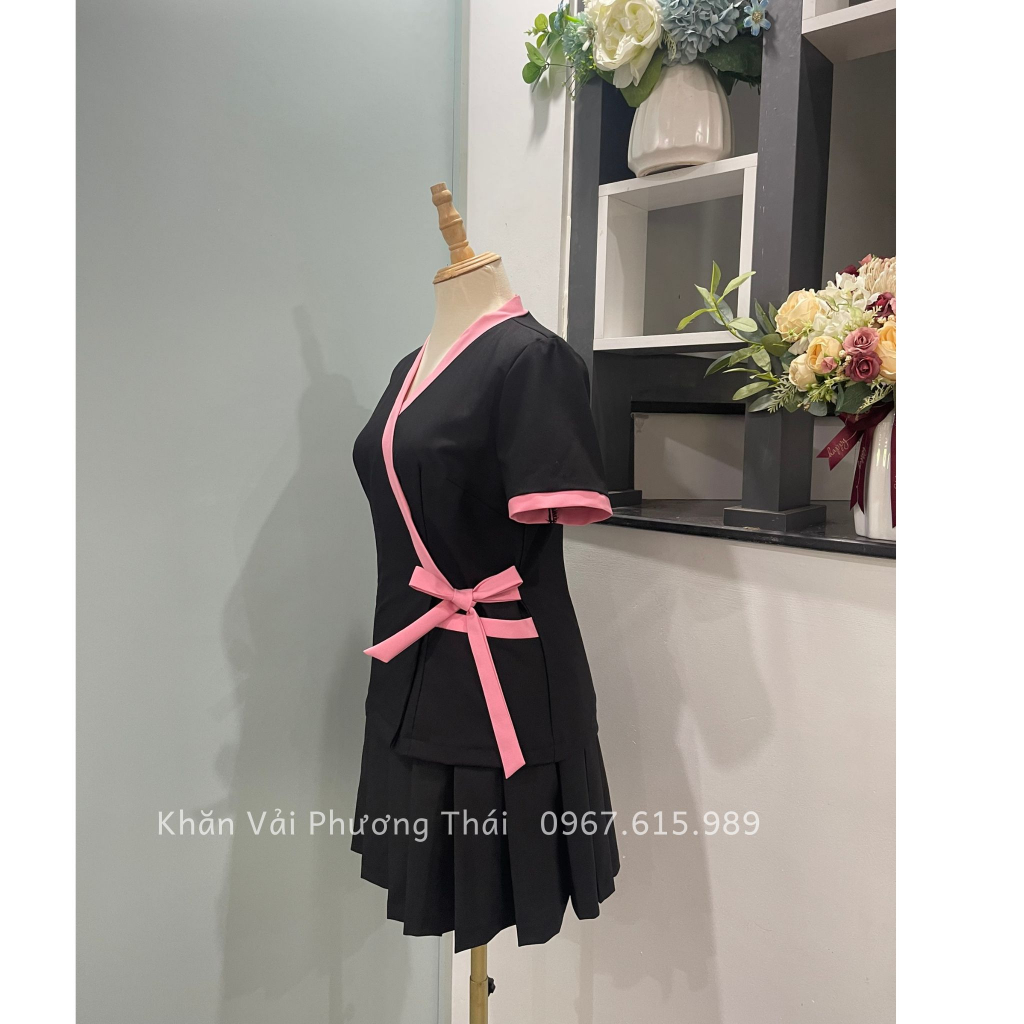 Đồng phục spa nữ cao cấp, vải cotton mát mịn, không nhăn