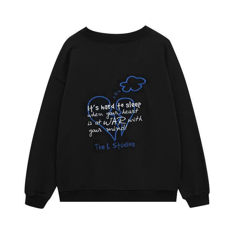 Áo Cardigan In Logo THEL Blue Heart unisex from rộng dành cho nam nữ