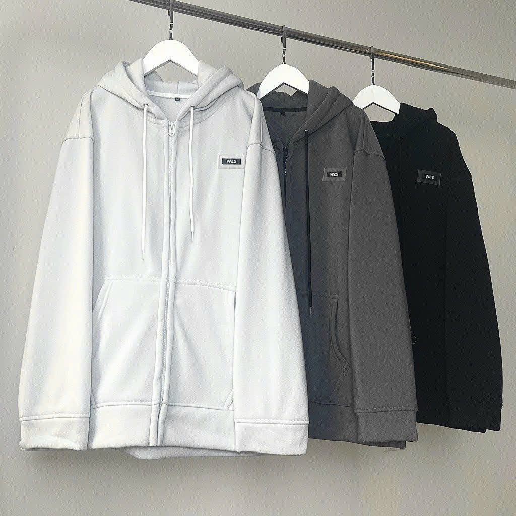 Áo hoodie nỉ Zip Tag WSZ, Áo Hoodie nam nữ Unisex