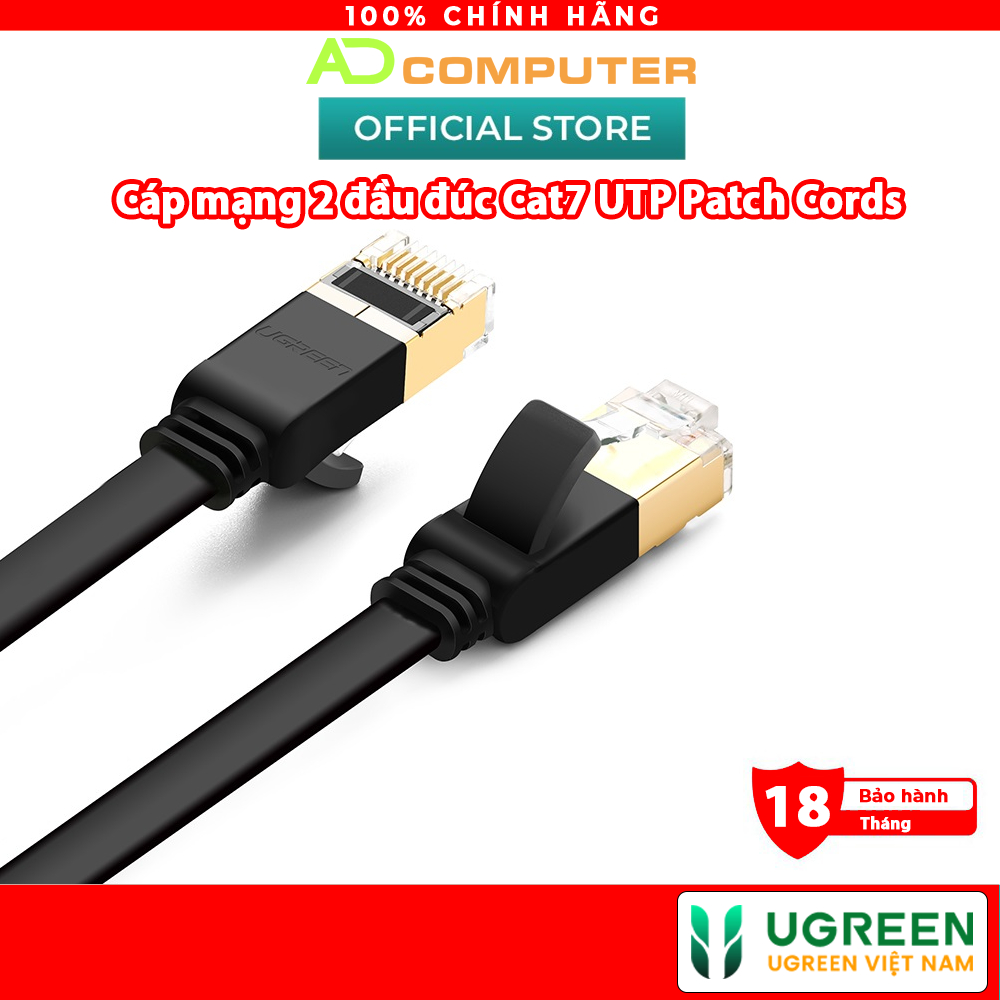 Cáp mạng 2 đầu đúc Cat7 UTP Patch Cords dạng dẹt UGREEN NW106