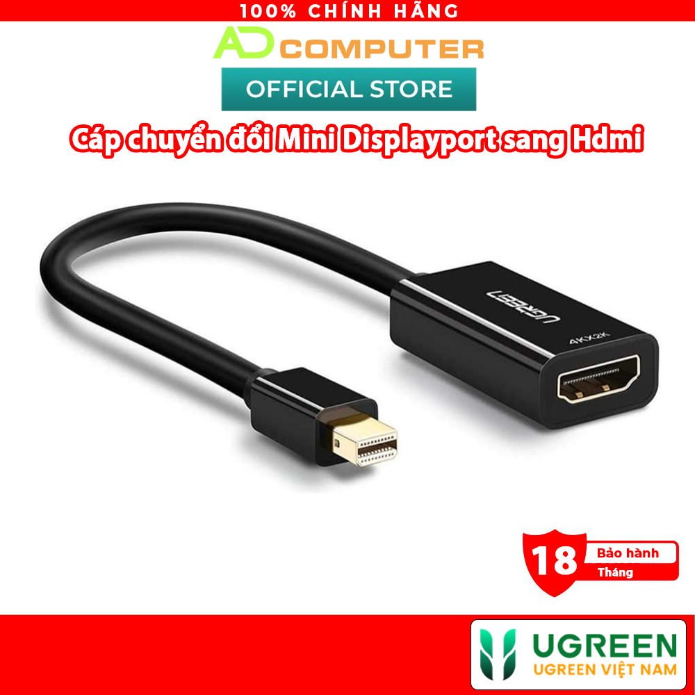 Cáp chuyển đổi Ugreen từ cổng Mini Displayport sang Hdmi 4Kx2K 40360