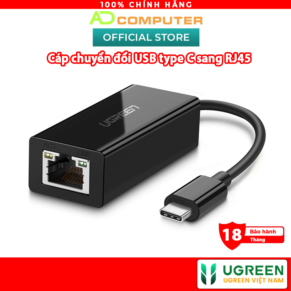 Cáp chuyển đổi USB type C sang đầu mạng Ethernet RJ45 Gigabit UGREEN 50307