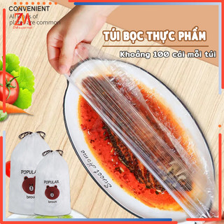Màng bọc thực phẩm co giãn siêu dai có chun hình túi gấu set 100 chiếc, Túi bọc thực phẩm có chun.