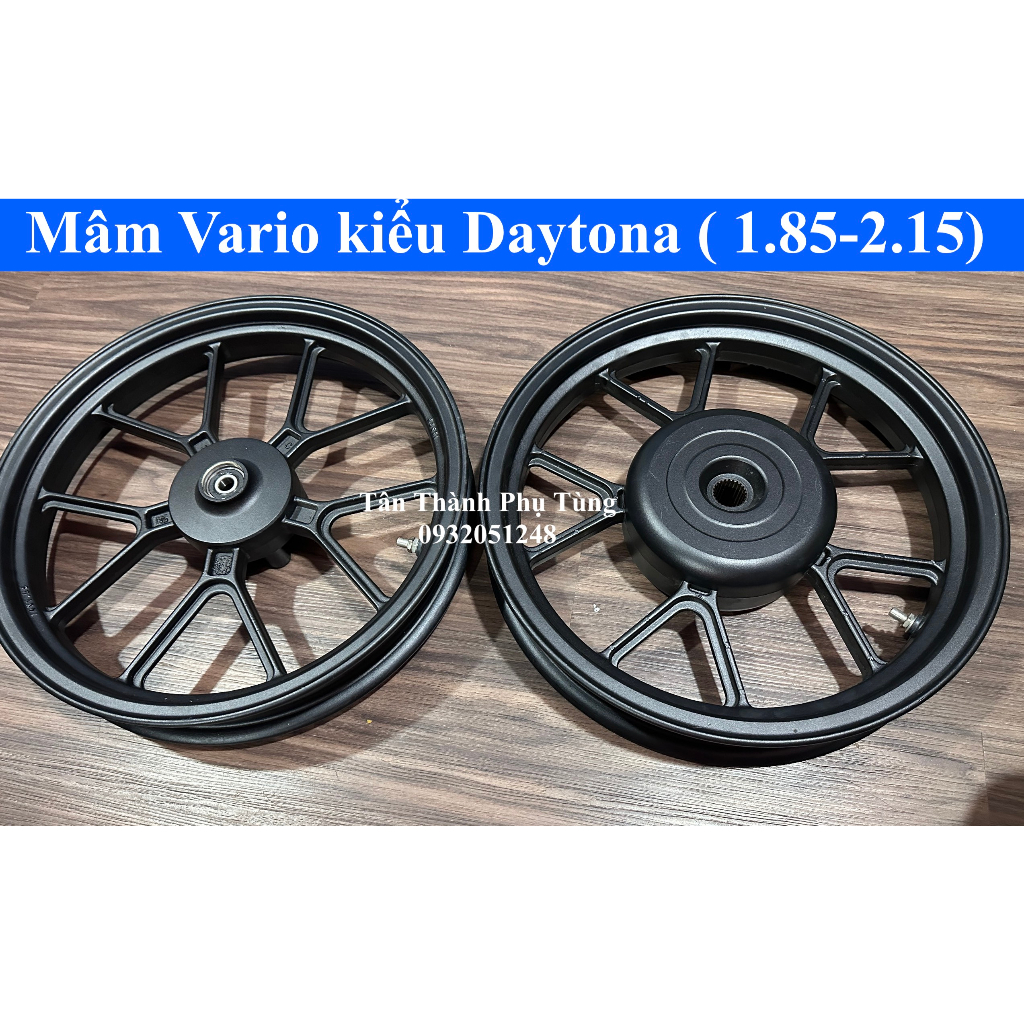 Mâm Vario kiểu Daytona  - Màu Đen