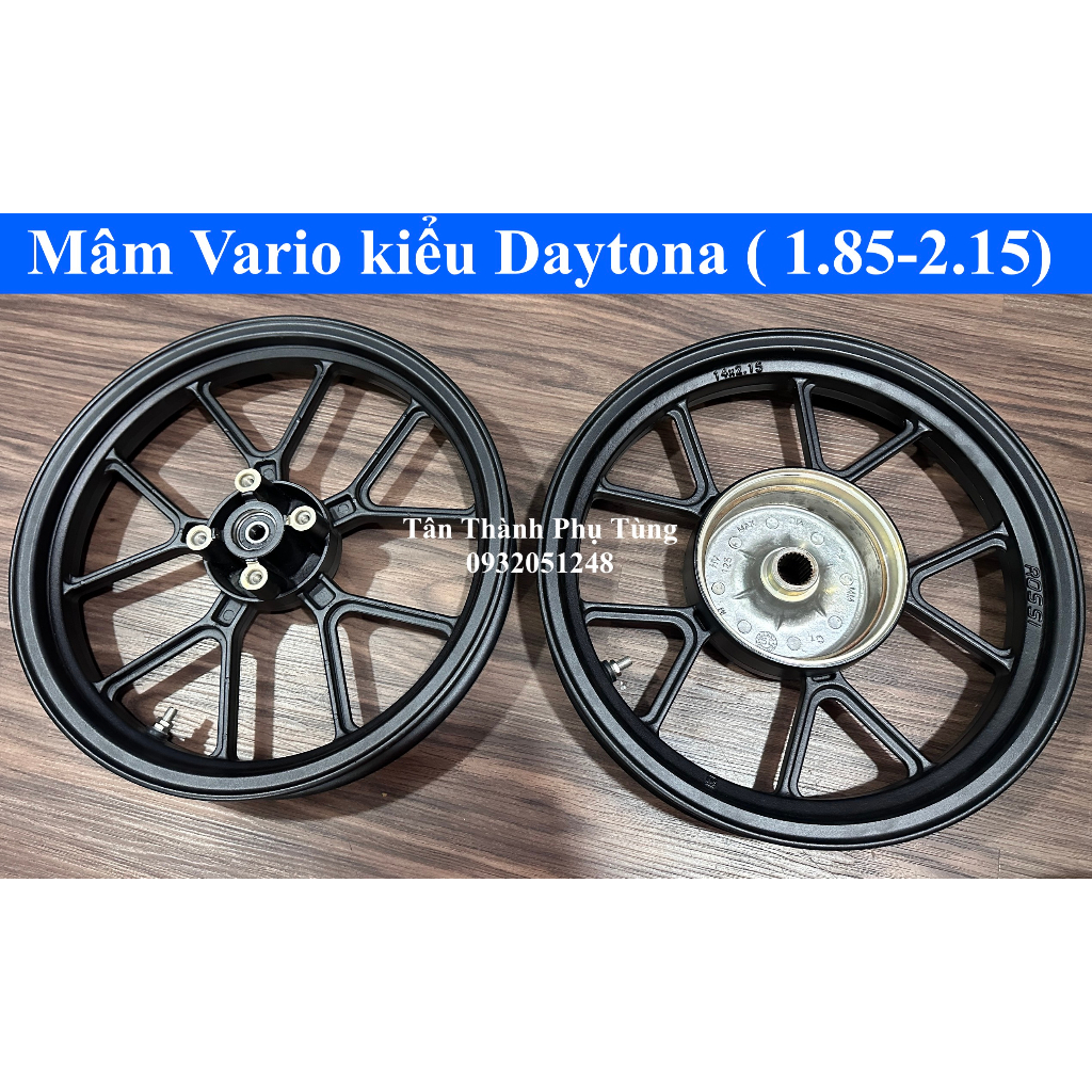 Mâm Vario kiểu Daytona  - Màu Đen