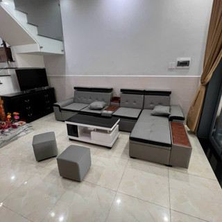 Bộ sofa góc L đặt phòng khách, sofa góc L da simili cao cấp - bh 2 năm chính hãng