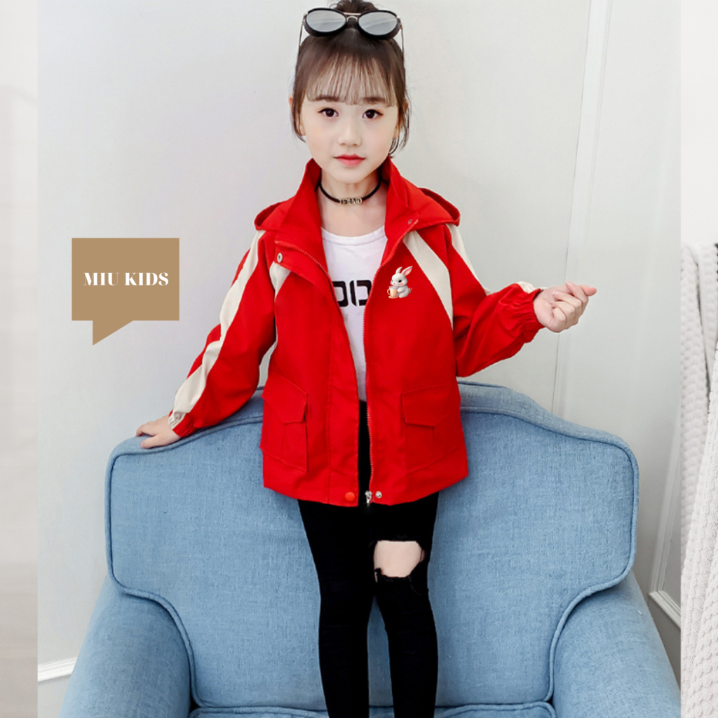 Áo Khoác bé trai và bé gái dù 2 lớp từ 14kg đến 40kg in hình dễ thương Z41