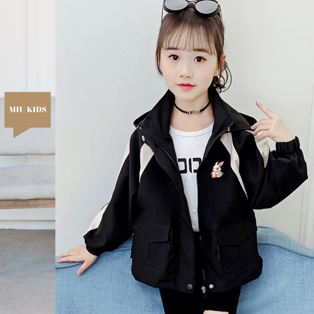 Áo Khoác bé trai và bé gái dù 2 lớp từ 14kg đến 40kg in hình dễ thương Z41