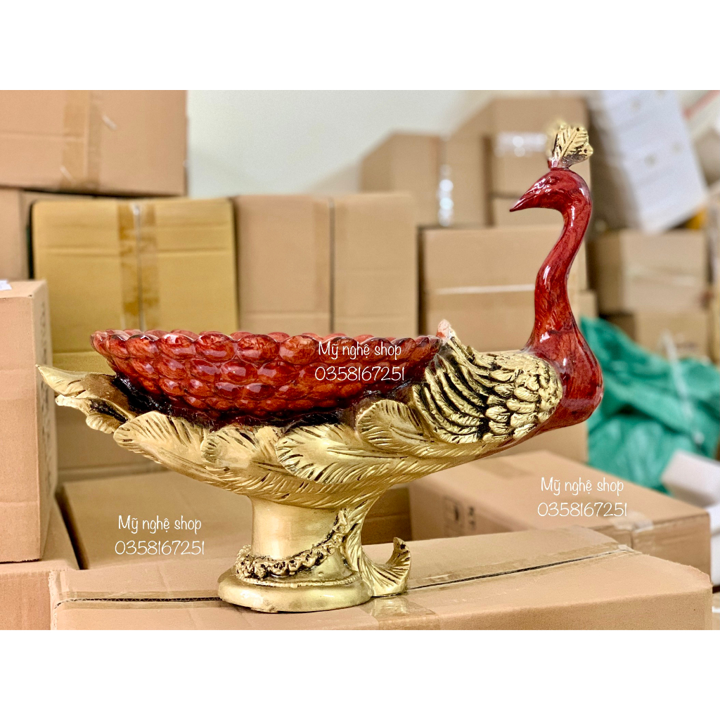 Bình hoa con công, chim công