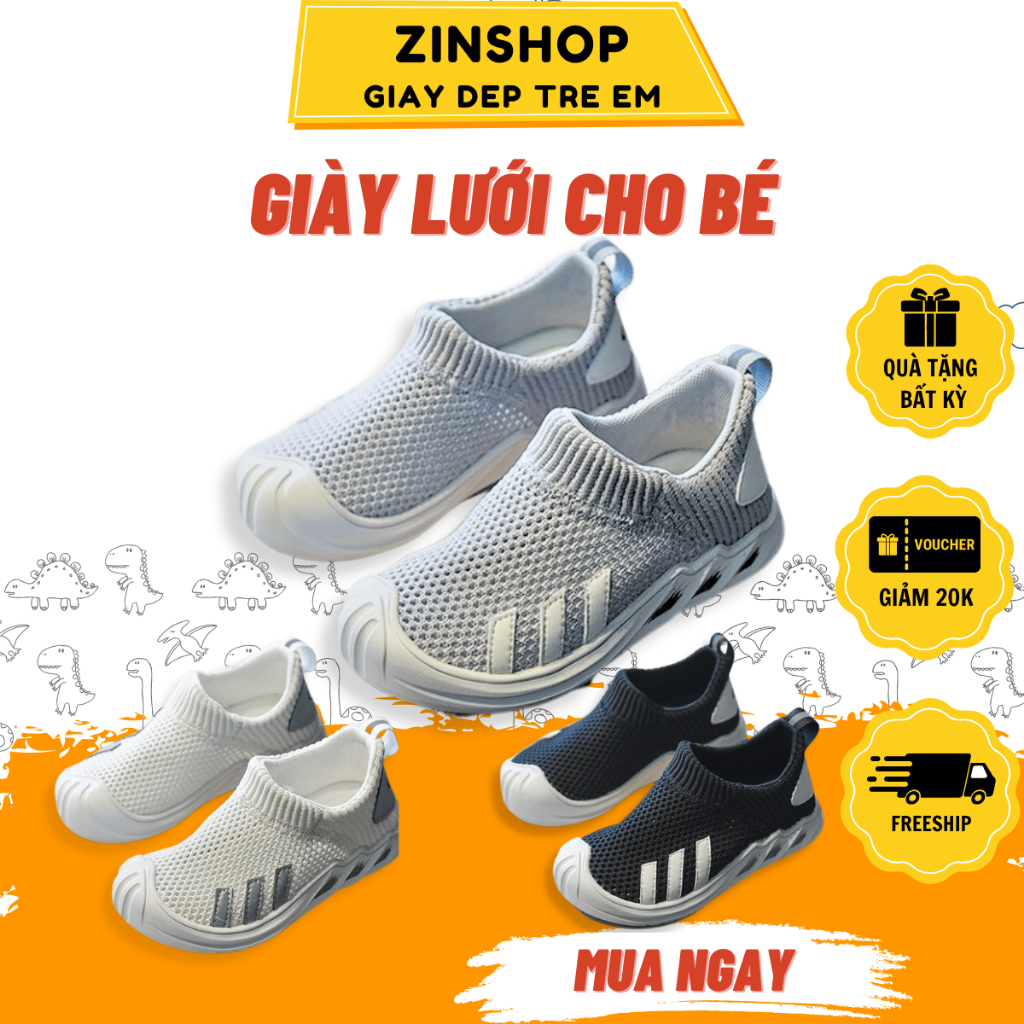 Giày Thể Thao Lười Lưới Thoáng Khí Siêu Êm Mềm Nhẹ Cho Bé Trai Bé Gái G161