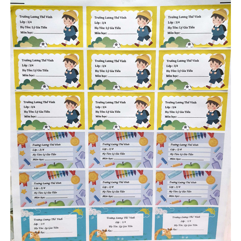 Combo decal / nhãn dán (khổ A3)