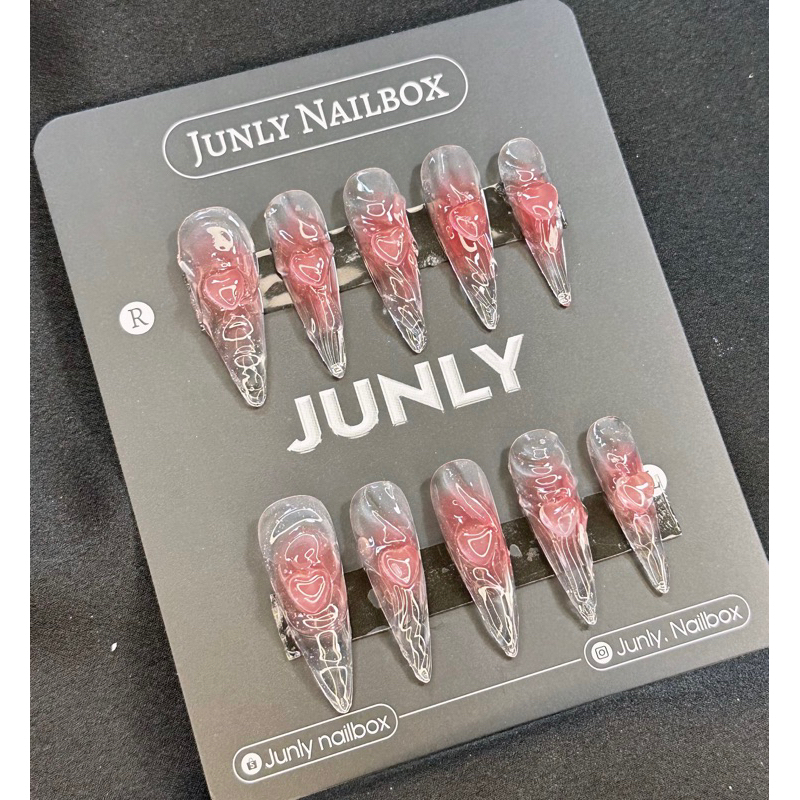 Nailbox Thiết Kế gel nổi hồng 12