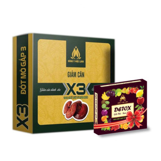 Giảm cân slim x3 đông y mộc linh tặng 15v detox - hàng chính hãng