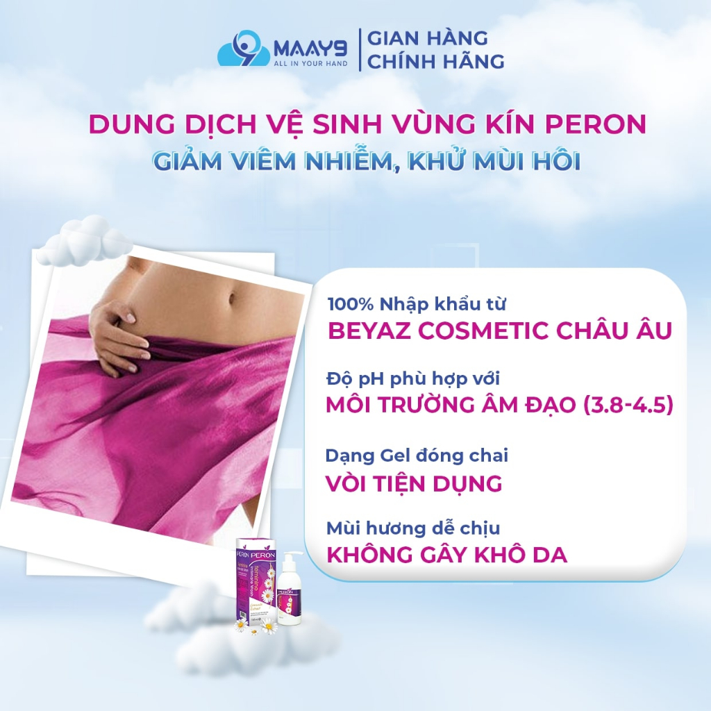 Dung dịch vệ sinh vùng kín Peron làm sạch, khử mùi hôi, giảm viêm nhiễm