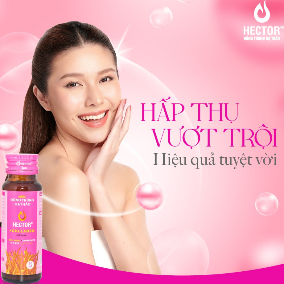 Nước uống collagen đông trùng hạ thảo Hector hộp 10 chai