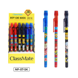 Hộp 24 chiếc bút chì khúc 2b classmate, bút chì đốt dùng cho bé luyện viết hình siêu nhân np07-sk