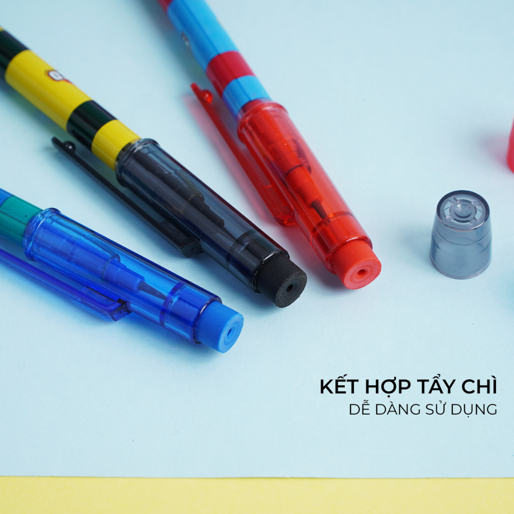 Bút Chì Khúc 2B Có Tẩy CLASSMATE - 1 chiếc Hình Siêu Nhân Nét Bút Mịn, Dùng Cho Bé Luyện Viết Chữ NP07-SK