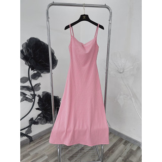 ĐẦM MAXI HỒNG 2 DÂY CỔ ĐỔ