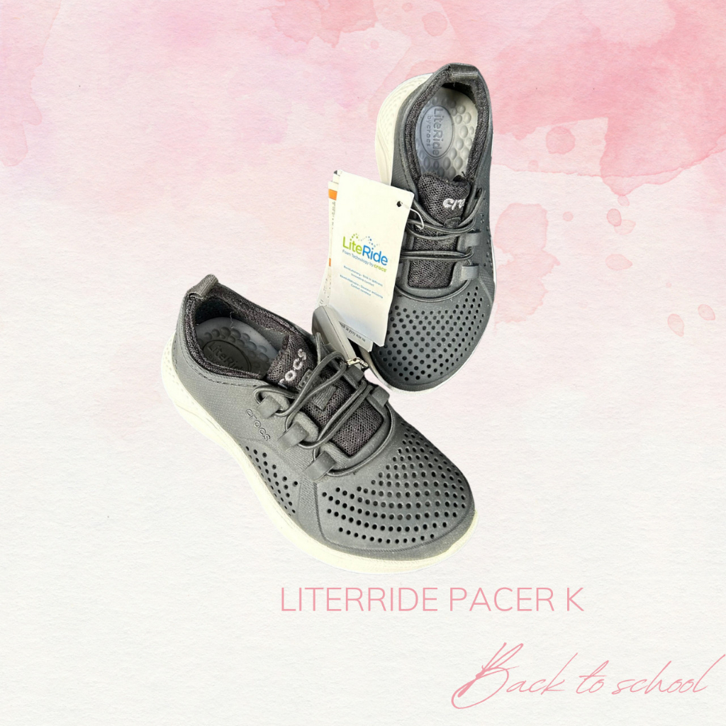 Giày Crocs literide pacer kid - giày đi học -  tặng 6 jibbitz ngẫu nhiên