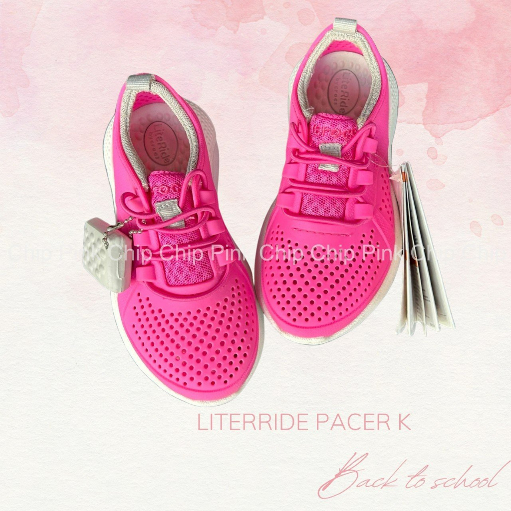 Giày Crocs literide pacer kid - giày đi học -  tặng 6 jibbitz ngẫu nhiên