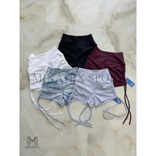 MINATEX - Đ5 - Quần đùi rút dây tập gym yoga earobic cạp chéo chất lycra siêu nhẹ mịn màng co giãn 4 chiều tốt may đẹp